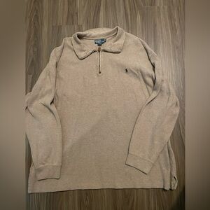 Ralph Lauren Tan Zip Up Sweater Classic Knit size 3XLT
